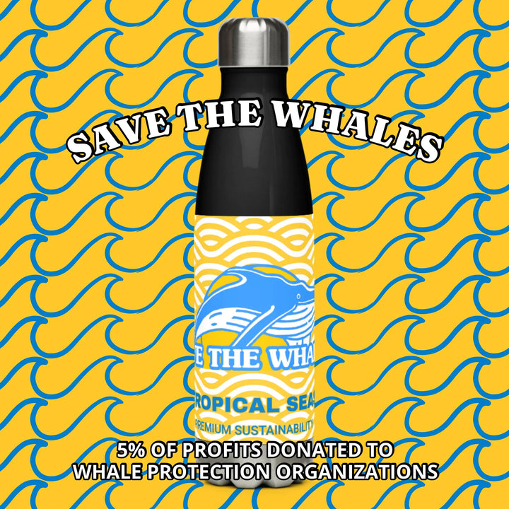 Save the Whales Stainless Steel Water Bottle